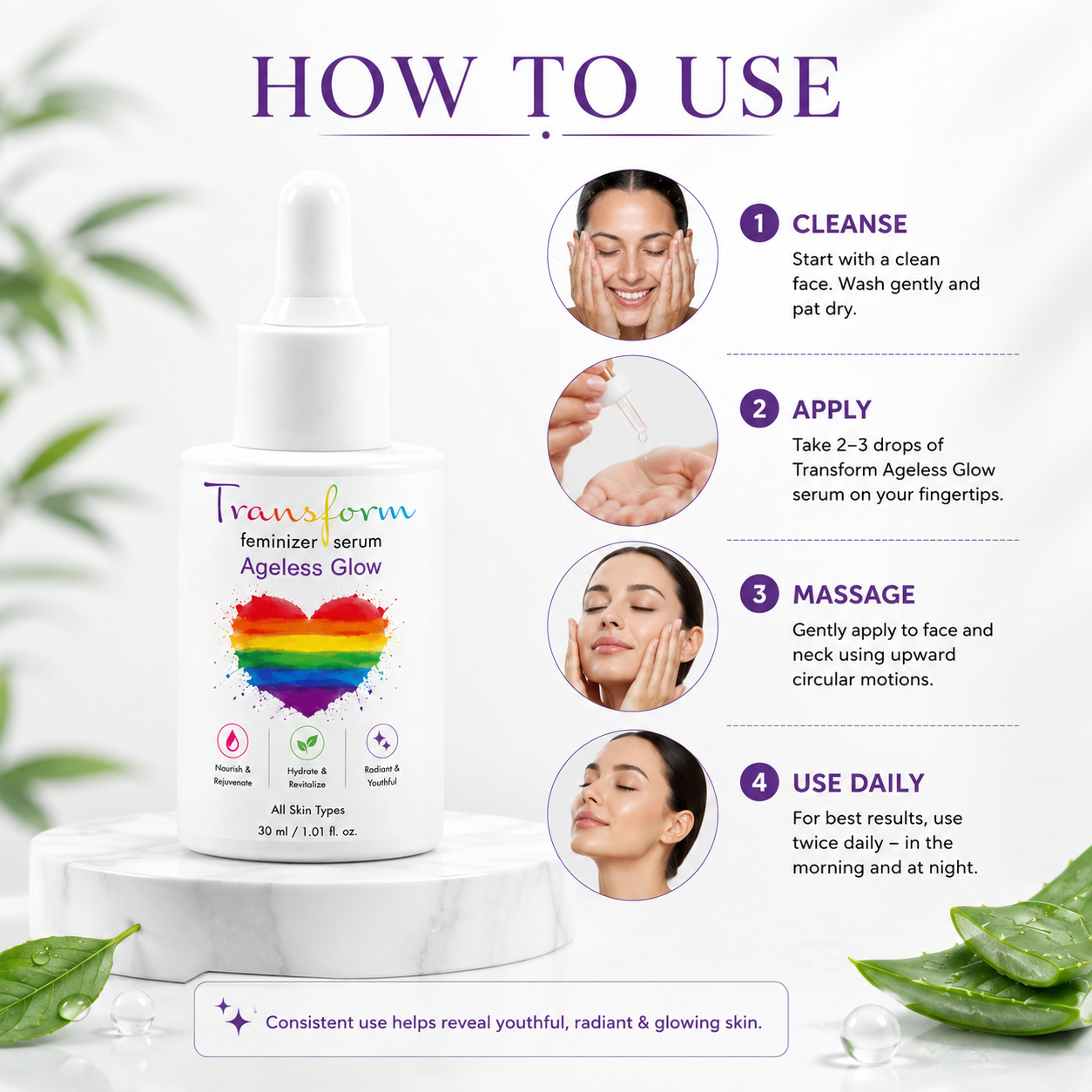 Transform Ageless Glow Feminizer Serum 30 ml — photo 2