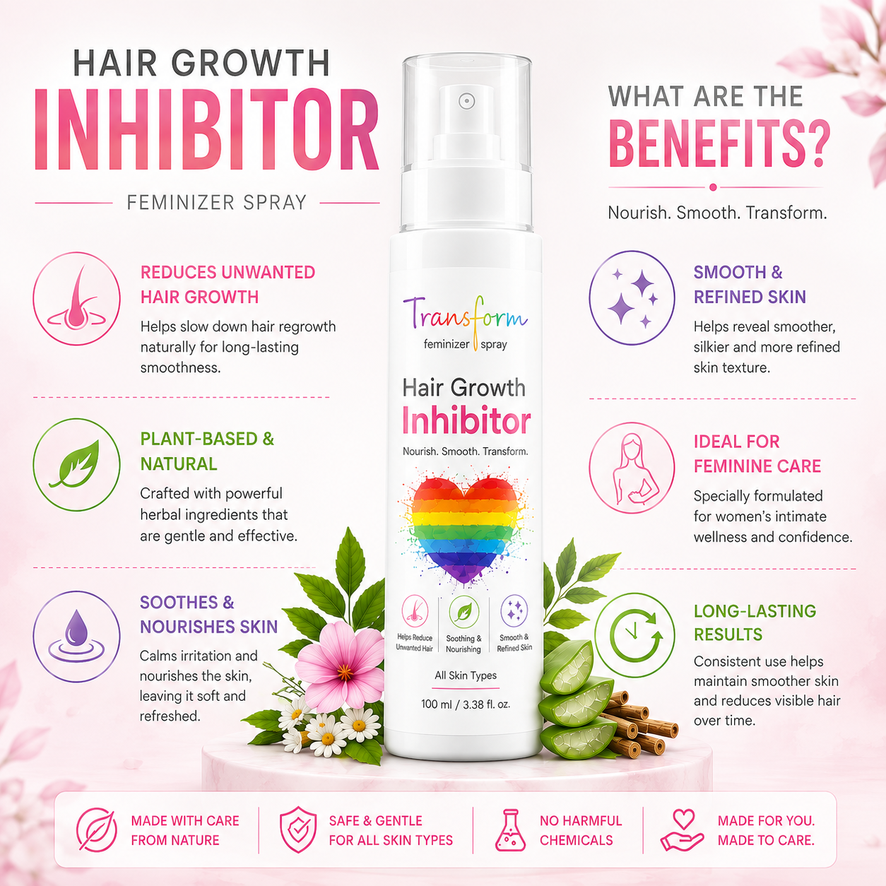 Transform Feminizer Spray – Hair Growth Inhibitor 100 ml — photo 4