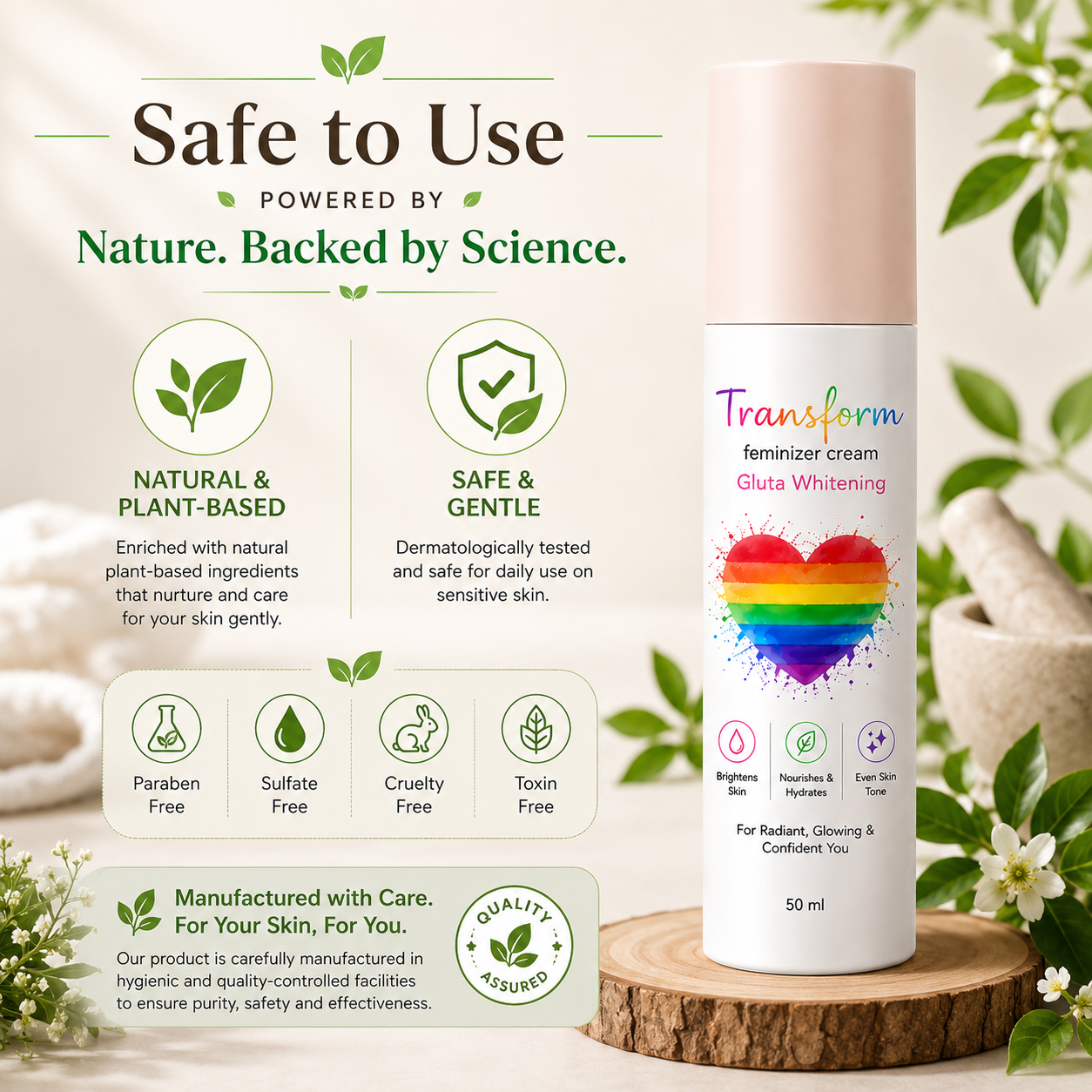Transform Feminizer Cream  Gluta Whitening Cream Brightens Nourishes Hydrates 50 ml — photo 4