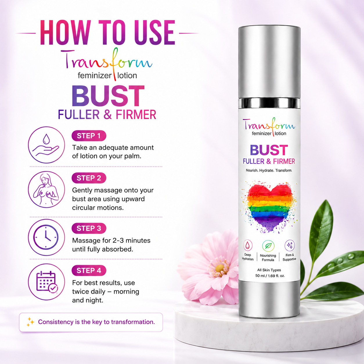 Transform Bust Fuller & Firmer Feminizer Lotion 50ml — photo 2